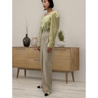 diploa | SQUARE NECK PUFF SLEEVE BLOUSE | Lime Green