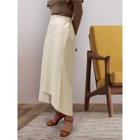 diploa | ASYMMETRY FAUX LEATHER SKIRT | Ivory