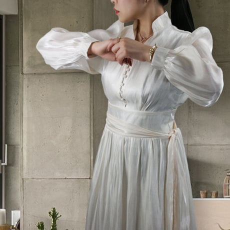 diploa | STAND-UP COLLAR LONG DRESS
