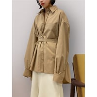 diploa | TIE BELTED OVERSIZED SHIRT | Camel