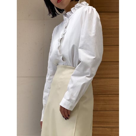 diploa | FRILL NECK BLOUSE | White
