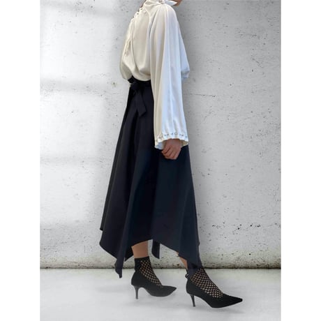 diploa | ASYMMETRY WRAP SKIRT | Black