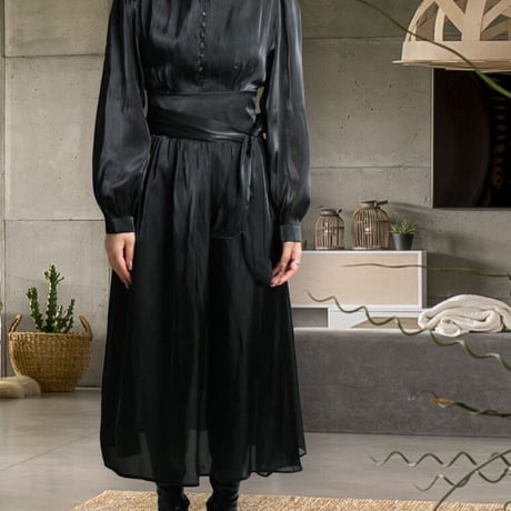 diploa | STAND-UP COLLAR LONG DRESS