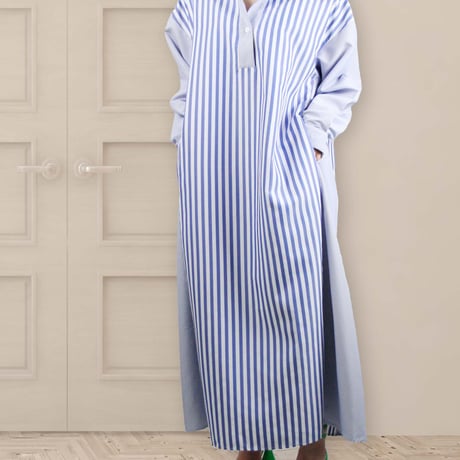 diploa | VERTICAL STRIPE BELTED DRESS