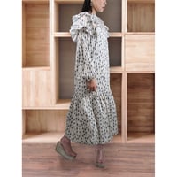 diploa | ALL OVER PRINT RUFFLE TRIM DRESS