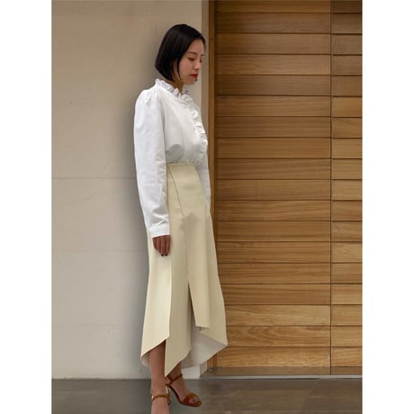 diploa | FRILL NECK BLOUSE | White