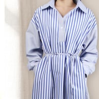 diploa | VERTICAL STRIPE BELTED DRESS