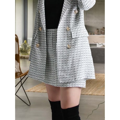 diploa | PLAID TWEED SKIRT