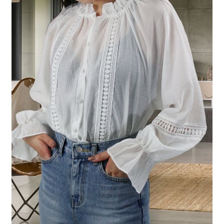 diploa | PUFF SLEEVE BLOUSE | White