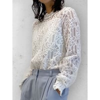 diploa | SHEER LACE TOP | White