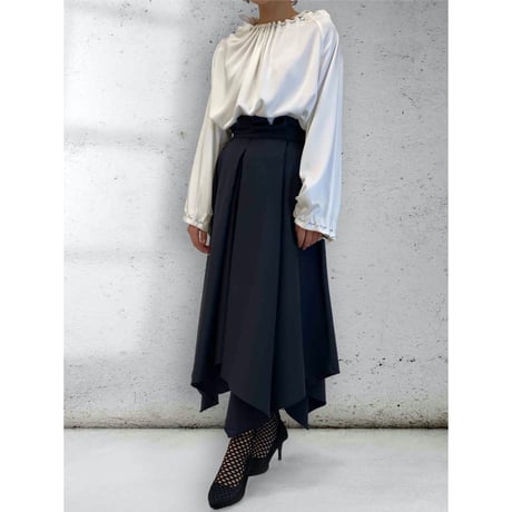 diploa | ASYMMETRY WRAP SKIRT | Black
