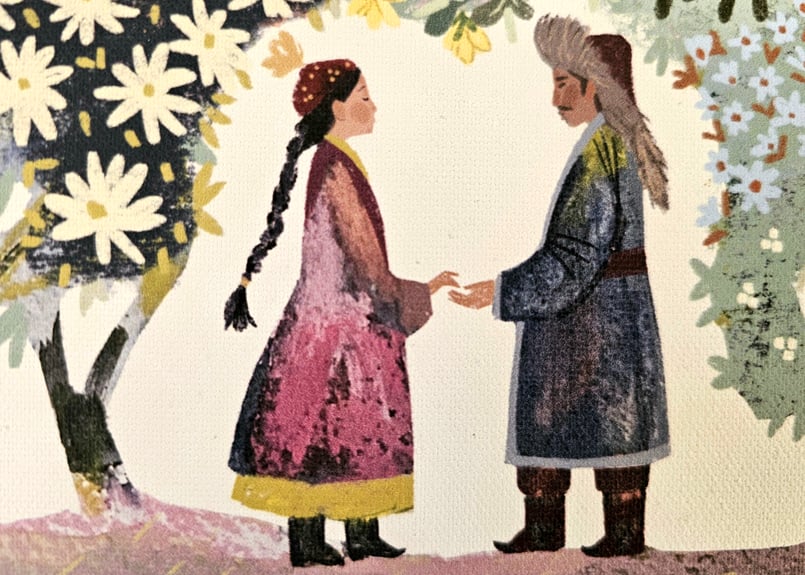 アートパネル「愛の庭で」【カザフスタン Aigerim Karibayeva】AA-AP6-2