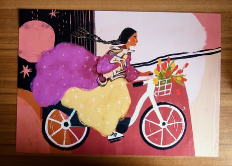 A3版ポスター「自転車に乗って」【カザフスタン　Aigerim Karibyaeva】AA-PA013-01
