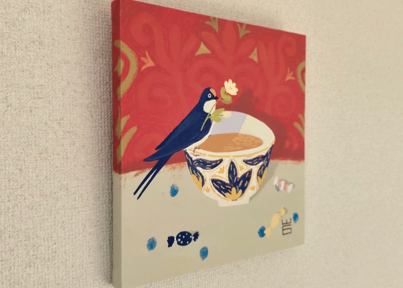 アートパネル「春のつばめ」【カザフスタン Bakyt Shuketayev】BA-AP2