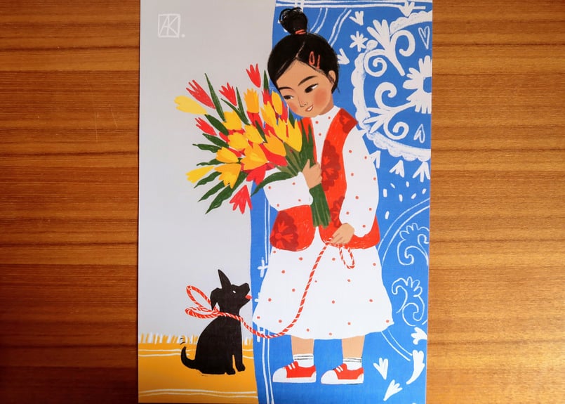 A3版ポスター「お友達」【カザフスタン Aigerim Karibayeva】AA-PA024