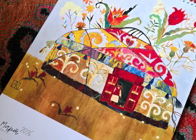 2026年カレンダー【カザフスタンAigerim Karibayeva】AA-CL26 | T