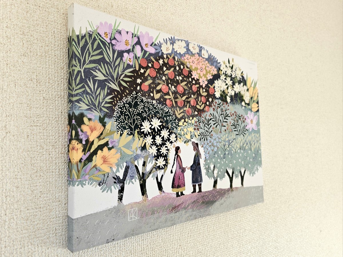 アートパネル「愛の庭で」【カザフスタン Aigerim Karibayeva】AA-AP6-2