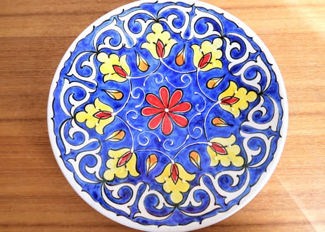 陶器皿18cm【カザフ・トルコ　Guljan】GJ-DS009-22