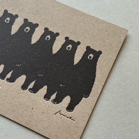 活版印刷ポストカード「Bear01」