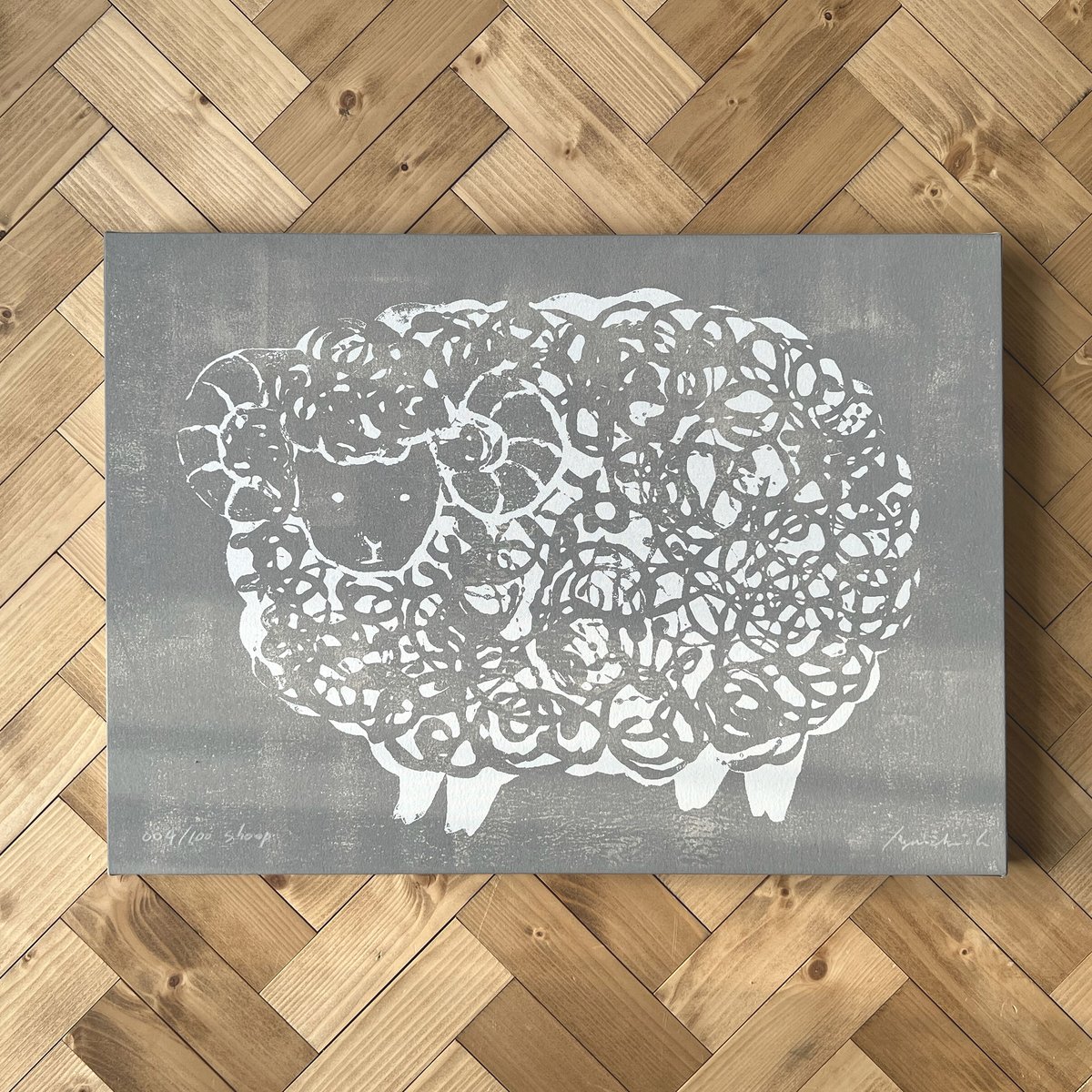 版画（シルクスクリーン）】Sheep（A3サイズ） | こばや紙