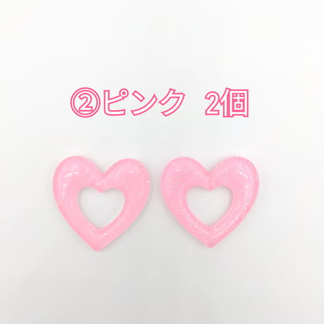 【D676-2】ハート　ラメ　同色2個