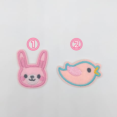 【W10】鳥　ウサギ　ワッペン