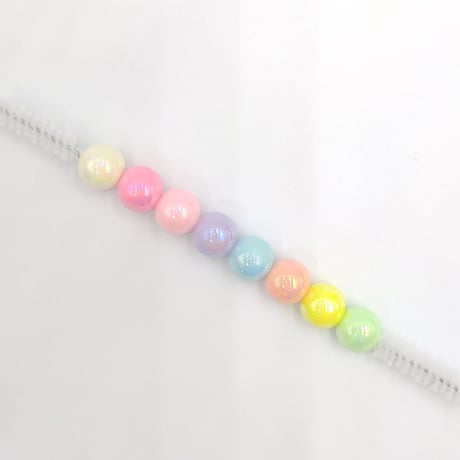 【B27】ラウンド　オーロラ　ビーズ　8mm　20g　カラーミックス