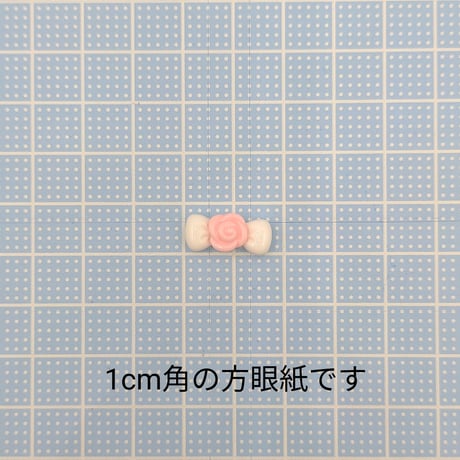 【D721】ミニ　リボン　バラ　4個セット