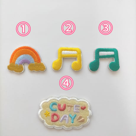 【W18】虹　音符　CUTE DAY 文字　1枚