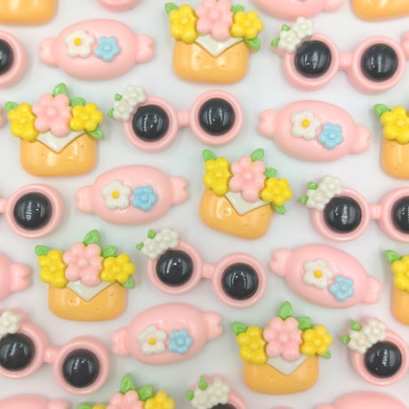 【D922】キャンディー　花　メガネ　サングラス　3個セット