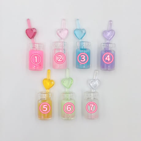 【C39-1】ドリンク　ハート　チャーム　1個