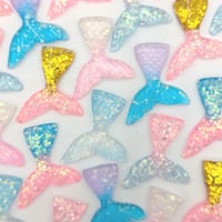 【D878-1】人魚　マーメイド　ラメ　6個セット　カラーミックス