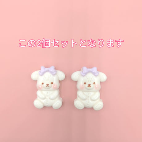 【D602】イヌ　リボン　2個