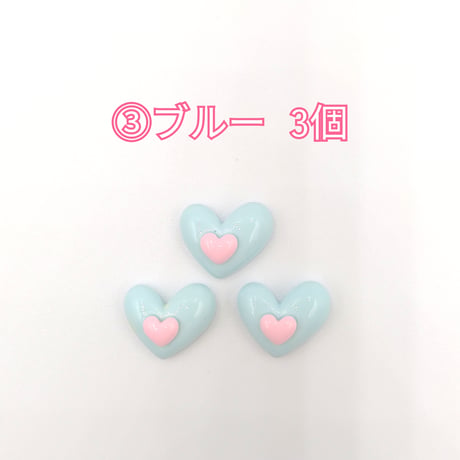 【D722-2】ミニ　ハート　同色3個セット