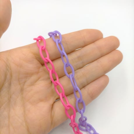 【P2-1】プラスチックチェーン　カラー　アクリル　同色2本セット