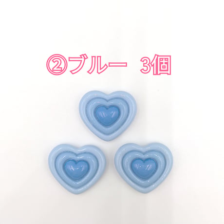 【D818-2】ハート　同色3個