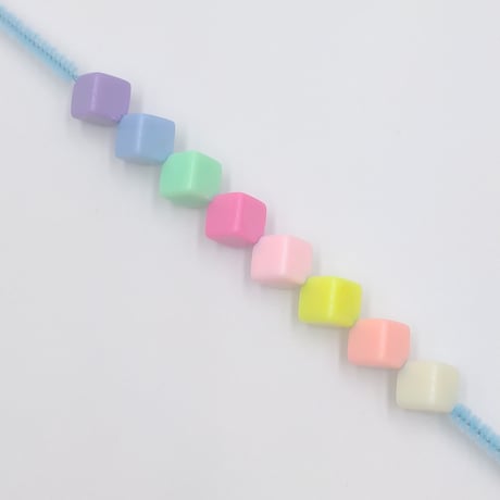 【B140】キューブ　ビーズ　10mm　20g　カラーミックス