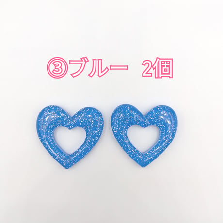 【D676-2】ハート　ラメ　同色2個