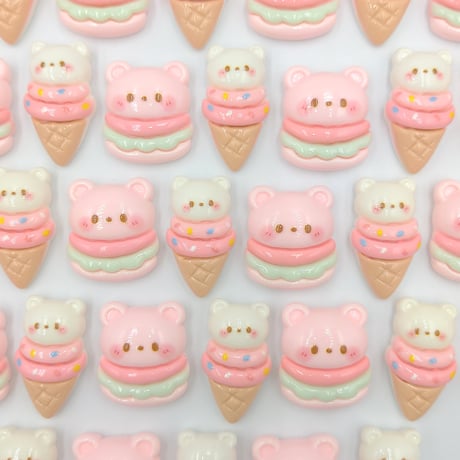 【D877】クマ　ハンバーガー　アイスクリーム  2個