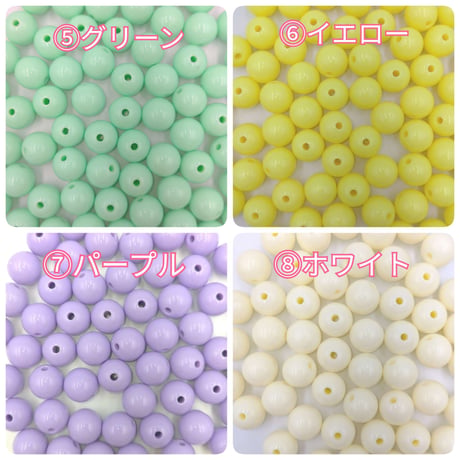 【B19】パステル　ビーズ　ラウンド　12mm　20g