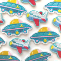 【W15】飛行機　UFO　ワッペン　1枚