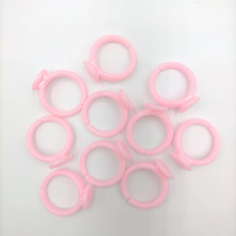 【K12】キッズリング　プラスチック　土台　ピンク　10個セット