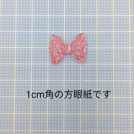 【D814-1】リボン　ラメ　4個セット　カラーミックス