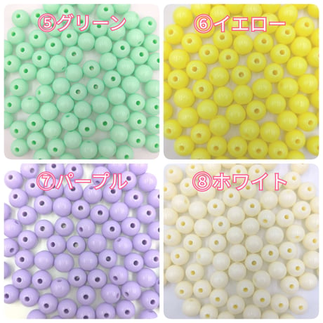 【B20】パステル　ビーズ　ラウンド　10mm　20g