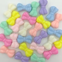 【B55】リボン　パステル　ビーズ　20g　カラーミックス