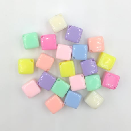 【B140】キューブ　ビーズ　10mm　20g　カラーミックス