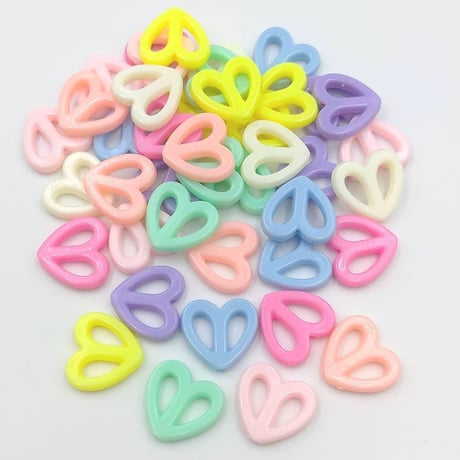 【B60】ハート　ビーズ　20g　カラーミックス