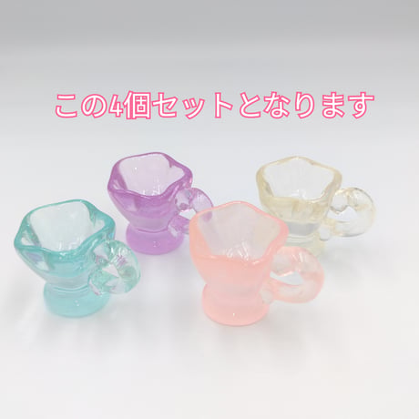 【D903-1】ピッチャー　クリア　4個セット　カラーミックス