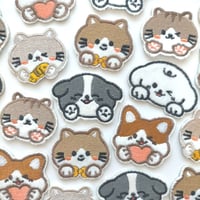 【W25】ネコ　イヌ　ワッペン　1枚