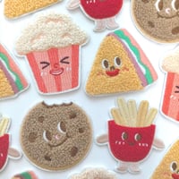 【W12】ポップコーン　サンドイッチ　クッキー　フライドポテト　ワッペン　1枚